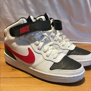 Nike White and Black High-Tops with Red Accents Like New
